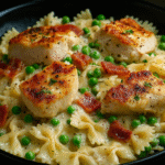 Creamy Chicken Carbonara with Bacon & Peas | Easy Bow Tie Pasta
