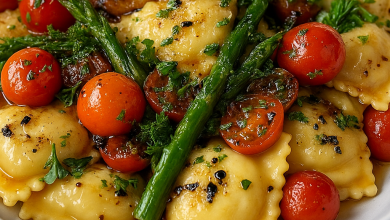 Ravioli with Tomatoes and Asparagus