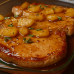 pork chop casserole baked with mushroom soup and sliced potatoes