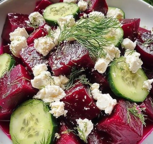 Beet Salad with Feta, Cucumbers, and Dill