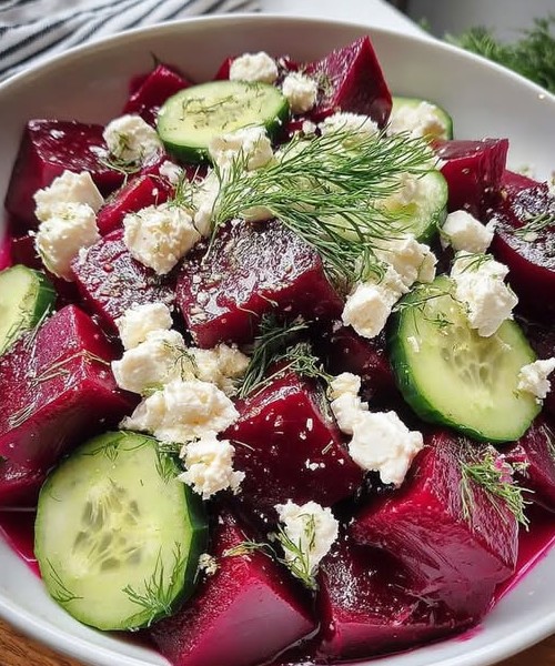 Beet Salad with Feta, Cucumbers, and Dill
