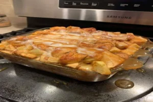 "Apple Cinnamon Lasagna Roll dessert with caramel drizzle"
