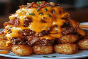 Bacon Cheeseburger Stuffed Tater Tot Cones Recipe