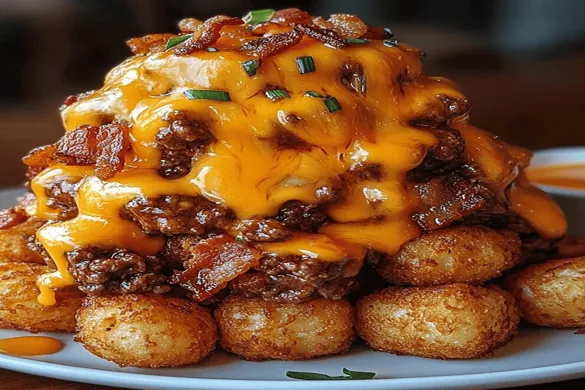 Bacon Cheeseburger Stuffed Tater Tot Cones Recipe