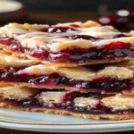 Cherry Bars Recipe with buttery crust and glaze