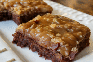 German Chocolate Sheet Cake Recipe - Moist Chocolate Dessert with Coconut Pecan Frosting"