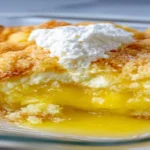 Delicious Lemon Dump Cake with a fluffy topping