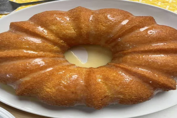 Pineapple Juice Cake Recipe with Bundt pan glaze