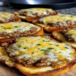 Texas Toast Sloppy Joe Recipe with melted cheddar on garlic bread