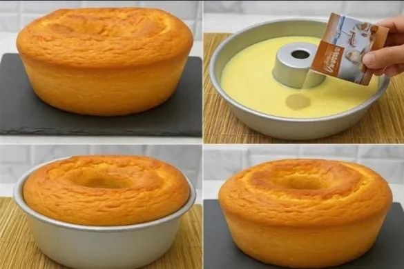 A light, fluffy vanilla cake baked to golden perfection in a bundt pan.” 