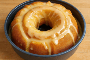 Salted Caramel Kentucky Butter Cake drizzled with caramel sauce