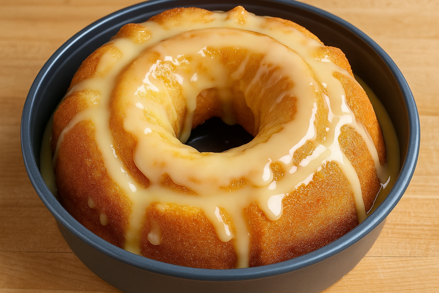 Salted Caramel Kentucky Butter Cake drizzled with caramel sauce